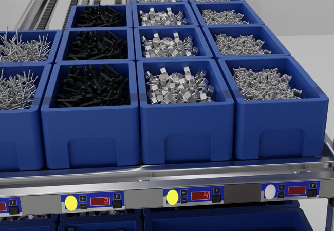 E-Kanban System SEKAN von KBS in Kombination mit Pick-by-Light