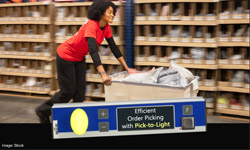 A warehouse employee picking goods.